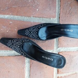 Bebe Black Studded Women's Shoes Leather 7